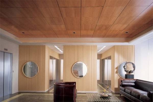 Потолки системы Армстронг с покрытием «под дерево» с фото