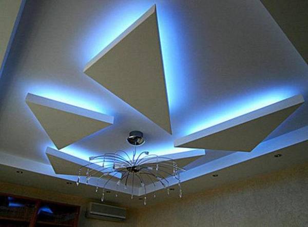 Подсветка двухуровневого потолка - как ее сделать? с фото