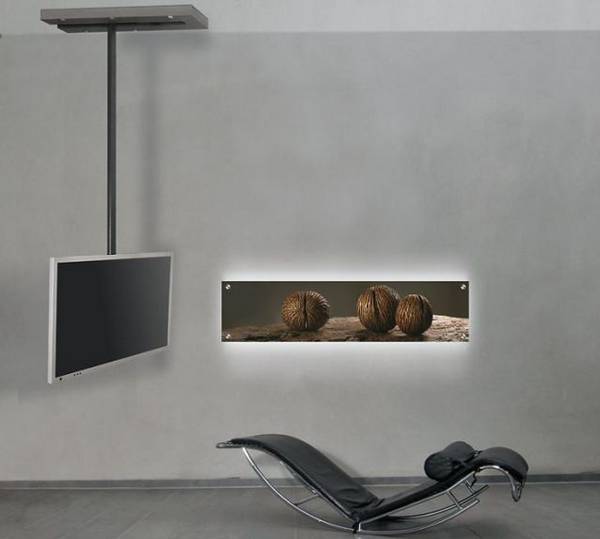 Крепление телевизора на потолке с фото